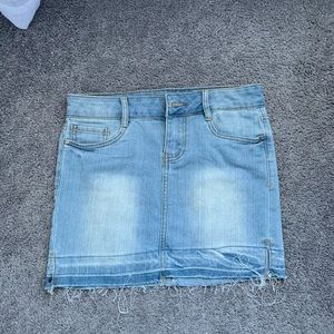 light wash denim skirt